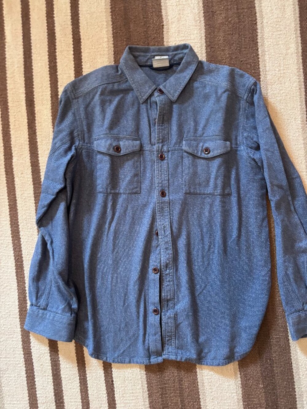 Men's Overshirt Blue Washed Outerknown Style Button-Down